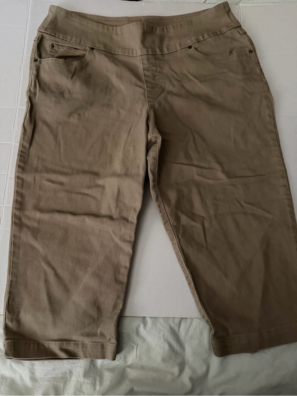 #131 Time and Tru Tan Cropped Straight-Leg Jeans